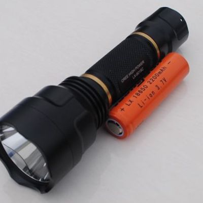 Tactical 5-mode 235lm q5 led flashlight rechargeable waterproof camping caving searching outdoor torch 8015c