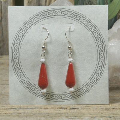 Red jasper and howlite earrings - Thumbnail 5