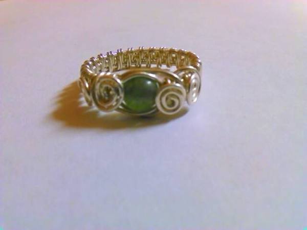 Aventurine & Silver .925 sterling silver wire wrapped ring