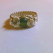 Aventurine & Silver .925 sterling silver wire wrapped ring