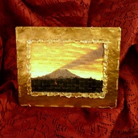 Woven Photo in Copper Frame - Mt. Rainier Shadow w/Citrine - Thumbnail 2