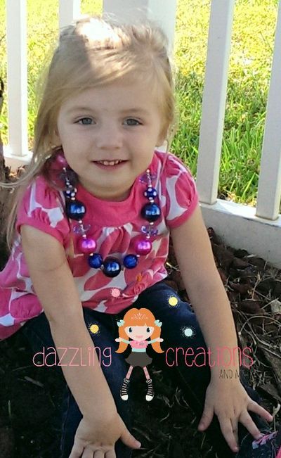 Berries/pink/blue/pearl chunky necklace/perfect photo props/bubblegum beads/girls jewelry for girls