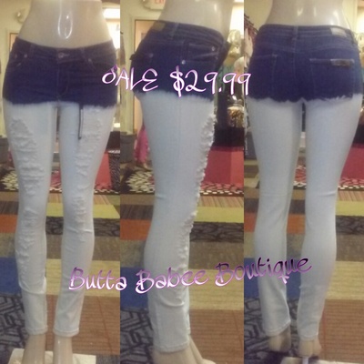 two toned denim jeans