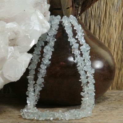 Aquamarine chip necklace