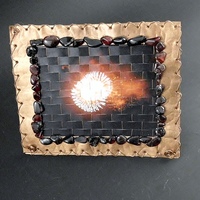 Woven Copper Photo - Red Firework with Garnet - Thumbnail 1