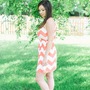 Coral Chevron Dress-1