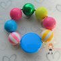 Summer Beach Ball Pendant Chunky Necklace and Matching Bracelet/Perfect Beach Photo Props/Bubblegum Beads/Girls Jewelry-2