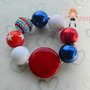 4th of July Patriotic/Red White Blue Chunky Bracelet-1