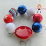4th of July Patriotic/Red White Blue Chunky Bracelet-2