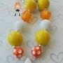 Candy Corn Halloween Chunky Necklace and Hair Bow/Perfect Photo Props/Costumes-1