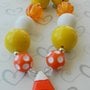 Candy Corn Halloween Chunky Necklace and Hair Bow/Perfect Photo Props/Costumes-2