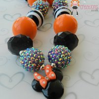 Minnie/Purple/Orange/Halloween Inspired Chunky Necklace/Perfect Photo Props/Costumes - Thumbnail 1
