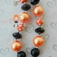 Minnie/Black/Orange/Halloween Inspired Chunky Necklace/Perfect Photo Props/Costumes - Thumbnail 2