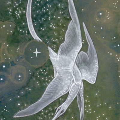 Original aceo painting: visitor 2