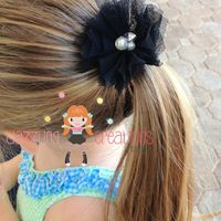 Black/Orange/Flower Halloween Chunky Necklace/and Flower Hair Pony/Perfect Photo Props/Costumes - Thumbnail 2