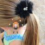 Black/Orange/Flower Halloween Chunky Necklace/and Flower Hair Pony/Perfect Photo Props/Costumes-2
