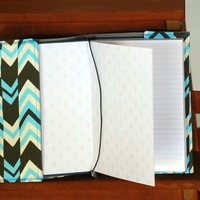 Fabric Covered A5 Journal - Chevron - Thumbnail 1