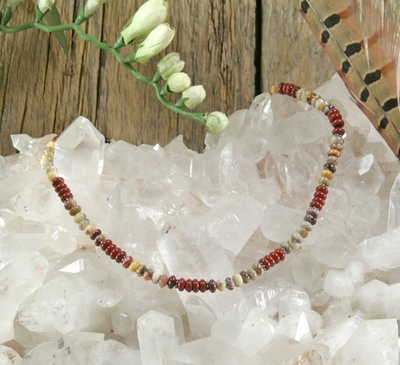 Red Jasper and Crazy Lace Agate Necklace