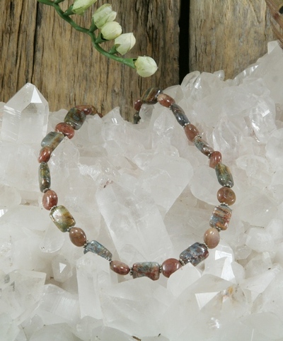 Blue/Green Kyanite and Sunstone Necklace