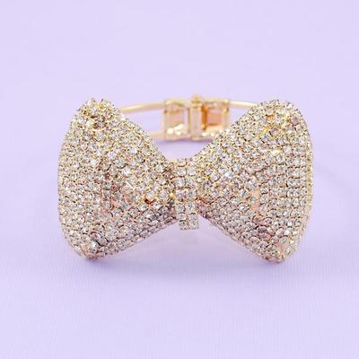 Crystal bow hinge bracelet