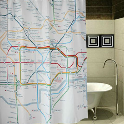 London subway map 180x180cm polyester shower curtain cool design