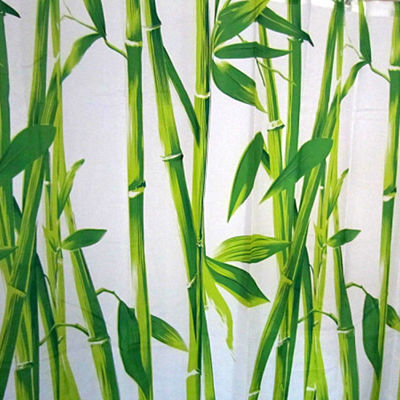 Chinese style bamboo design 180x180cm polyester bathroom use shower curtain