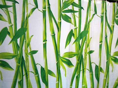 CHINESE Style BAMBOO Design 180x180cm POLYESTER Bathroom Use SHOWER CURTAIN
