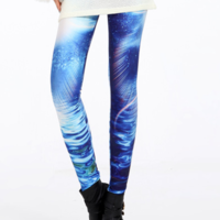 Blue Swirl Cosmic Tights - Thumbnail 1
