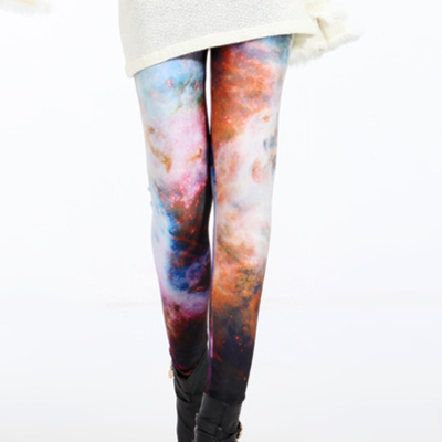 Calm white cosmic tights