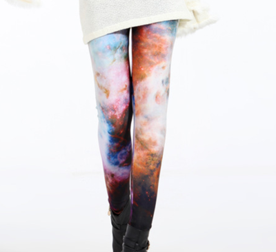 Calm white cosmic tights
