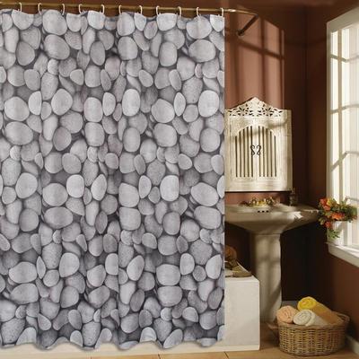 Cobblestone design 180x180cm polyester bathroom use shower curtain 