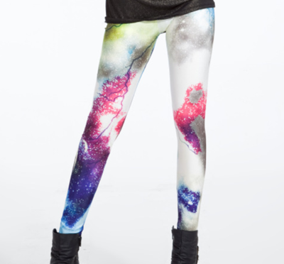 Multicolor fantasy cosmic tights