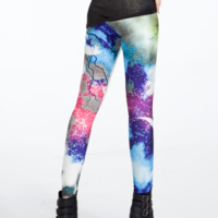 Multicolor Fantasy Cosmic Tights - Thumbnail 1