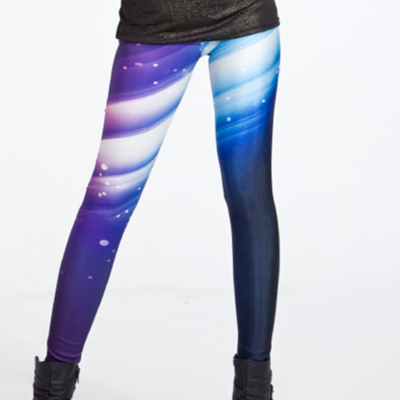 Purple and blue cosmic tights