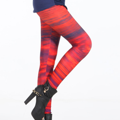 Red stripe cosmic tights