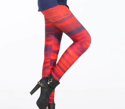 Red stripe cosmic tights