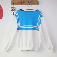 Sailor Bow Navy sailor collar sweater collar - Thumbnail 1