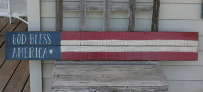 God Bless America reclaimed wood sign