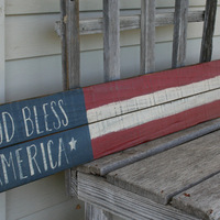 God Bless America reclaimed wood sign - Thumbnail 1