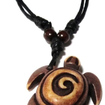 Sea turtle necklace w/beautiful spiral design-(brown)-unisex