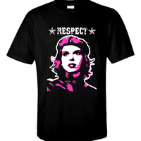 RESPECT - Fuchsia on Black T - by Psychological Industries - Thumbnail 1