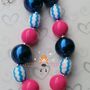 Nautical Whale Pendant Chunky Necklace/Bubblegum Beads/Girls Jewelery/Beach/Fun in the Sun-2