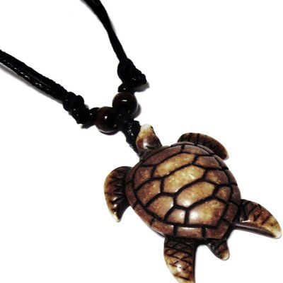 Sea turtle necklace w/normal sea turtle pattern shell design-(brown)-unisex