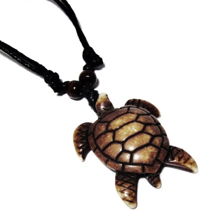Sea Turtle Necklace w/Normal Sea Turtle Pattern Shell Design-(Brown)-Unisex