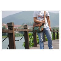 Vintage Canvas With Good Leather Handbag - Thumbnail 2