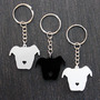 Pit Bull Floppy Ear Head Silhouette w/ Heart Nose Key Chain-1