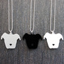 Pit Bull Floppy Ear Head Silhouette w/ Heart Nose Necklace -1