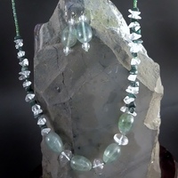 Fluorite Malachite Quartz Necklace Earring Set - Thumbnail 4