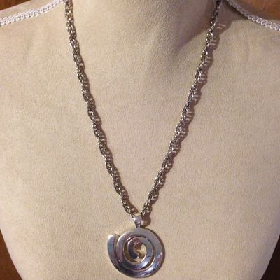 Silver Spiral Pendant on Silver Chain