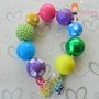Butterfly Chunky Bracelet/Chunky Beads/Bubblegum Beads/Girls Jewerly/-1